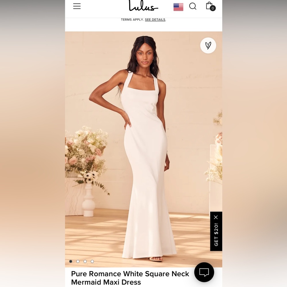 Lulus White Square Neck Fitted Dress